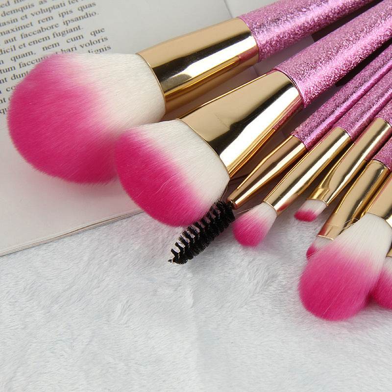 10 Crystal Makeup Brushes Set - Soft Bristles for Flawless Application - Buy Center
