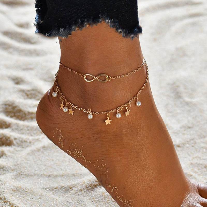 Bohemian Tassel Pearl Anklet - Elegant Adjustable Fashion Accessory - Buy Center