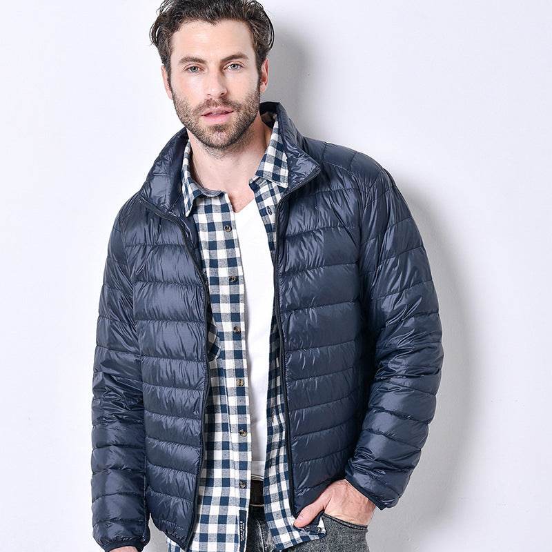 Buycenter Men's Light Down Jacket - Warm Stand Collar Winter Style - Buy Center