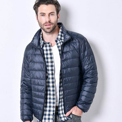 Buycenter Men's Light Down Jacket - Warm Stand Collar Winter Style - Buy Center