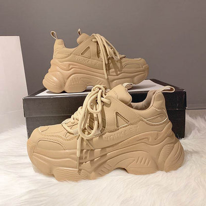 Buycenter Trendy Platform Shoes - Stylish High Heel White Sneakers - Buy Center