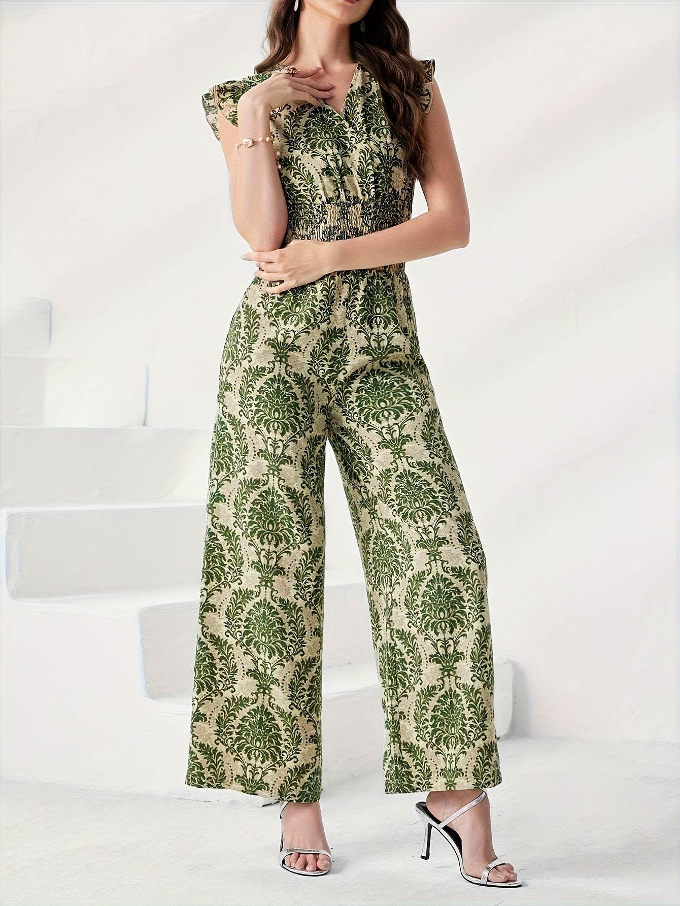 Women's Printed Sleeveless Top & Loose Pants Set - Elegant Spring Style - Buy Center