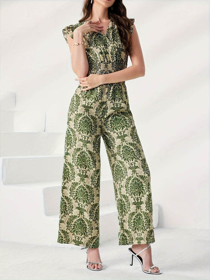 Women's Printed Sleeveless Top & Loose Pants Set - Elegant Spring Style - Buy Center
