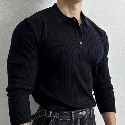 Buycenter Slim-fit Long-sleeved Polo Shirt - Casual Half Zipper Sweater - Buy Center