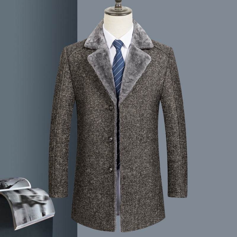 Men's Woolen Coat - Stylish Lapel Design for Autumn & Winter Warmth - Buy Center