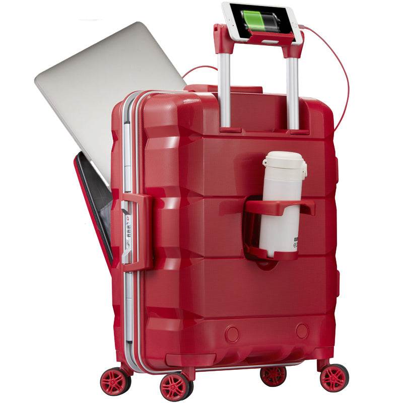 Multifunctional 20-Inch Aluminum Frame Luggage - USB Charging & TSA Lock - Buy Center