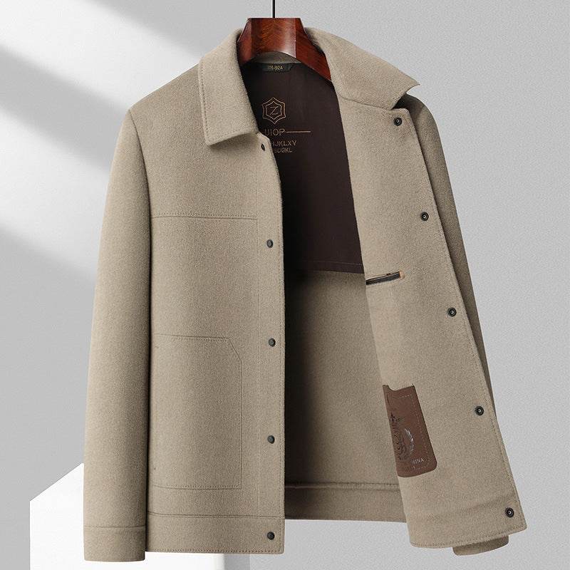 Handmade Wool Polo Collar Jacket - Premium Men's Outerwear for Style - Buy Center