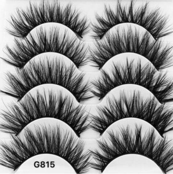 Luxurious 3D Mink Hair False Eyelashes - 5 Pairs for Stunning Volume - Buy Center
