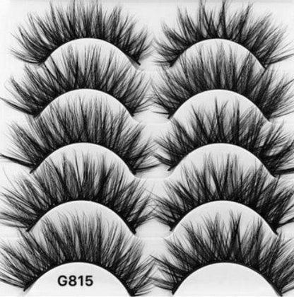 Luxurious 3D Mink Hair False Eyelashes - 5 Pairs for Stunning Volume - Buy Center