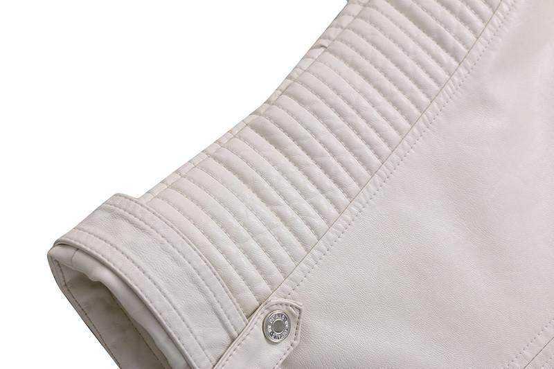 Buycenter Detachable Fur Collar Faux Leather Jacket - Stylish & Warm - Buy Center