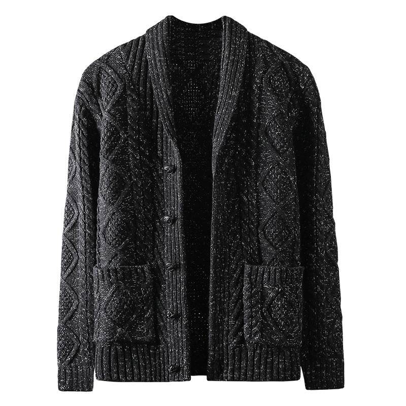 Buycenter Men's Solid Color Knitted Sweater Coat - Trendy Korean Style 2025 - Buy Center