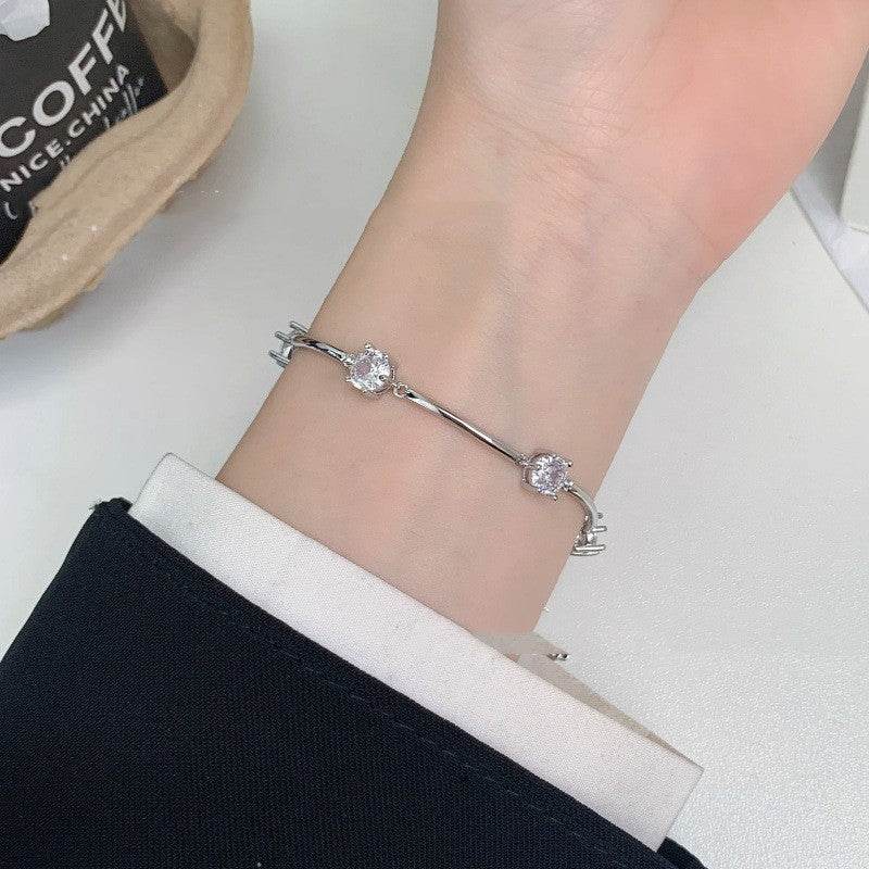Exquisite Round Diamond Crystal Bracelet - Modern Luxury for Women - Buy Center