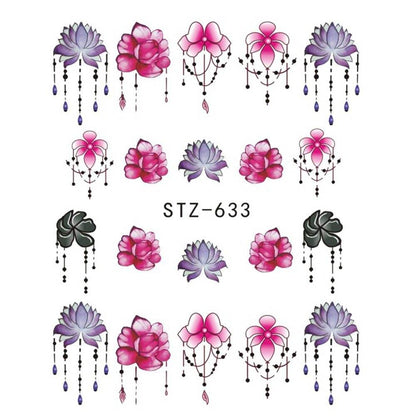 Butterfly Flower Nail Art Stickers - DIY Water Transfer Decals for Manicures - Buy Center