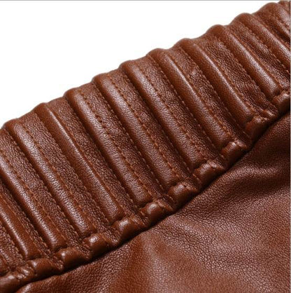 Buycenter Stand Collar Leather Jacket - Trendy Style for Casual Wear - Buy Center