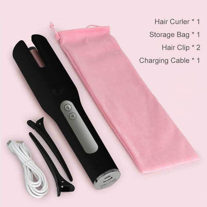 Wireless Automatic Curler - Ceramic Heat, LCD Screen & USB Rechargeable - Buy Center