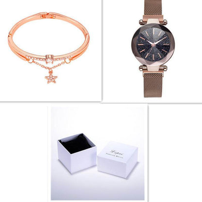 Buycenter Star Watch - Fashion Quartz Stainless Steel with 2 Bracelets - Buy Center