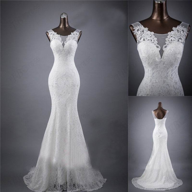 Elegant Lace Slim Double Shoulder Wedding Dress - Fishtail Design 2025 - Buy Center