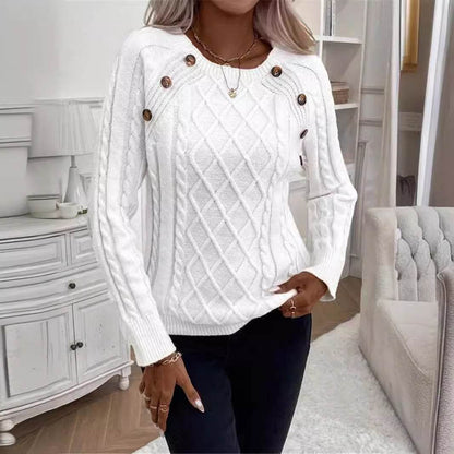 Twisted Pullover Round Neck Sweater - Loose Fit in Stylish Colors - Buy Center