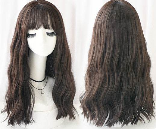 Corn Long Curly Hair Wig - 50CM High Temperature Fiber, Cold Brown - Buy Center
