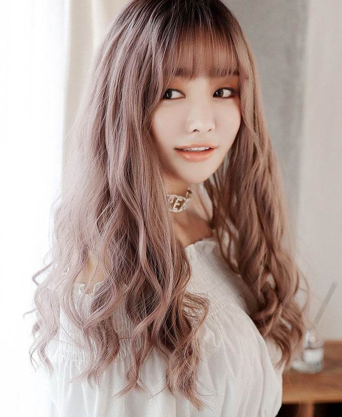 Corn Long Curly Hair Wig - 50CM High Temperature Fiber, Cold Brown - Buy Center