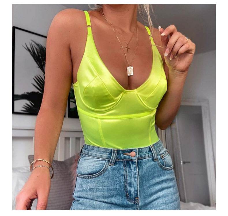 Buycenter Women's Sleeveless Siamese Vest - V-Neck Slim Fit Camisole - Buy Center