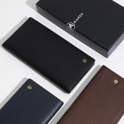 Men's Long Wallet - Stylish Cross Pattern, Ultra-Light and Wear-Resistant - Buy Center