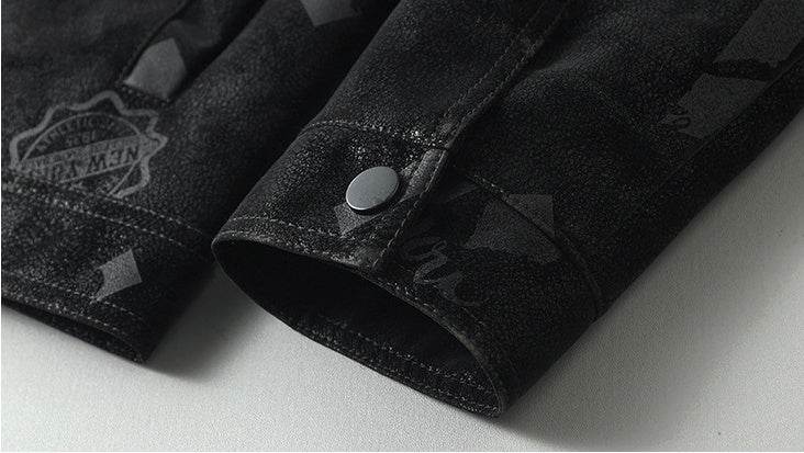 Men's Thin Lapel PU Leather Jacket - Stylish with Multiple Pockets - Buy Center