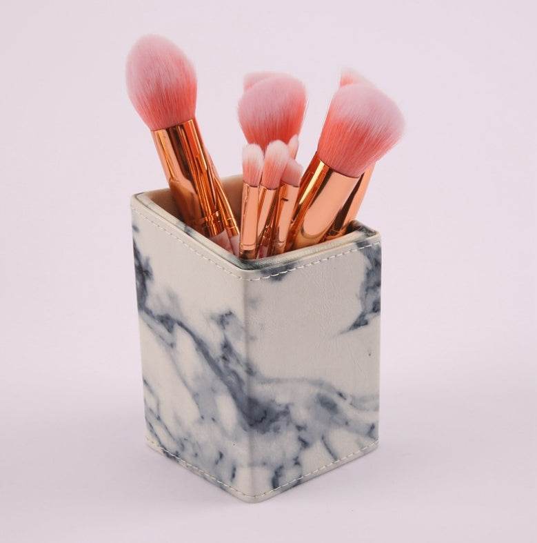 10 Marble Makeup Brush Set - Essential Premium Brushes for Flawless Looks - Buy Center