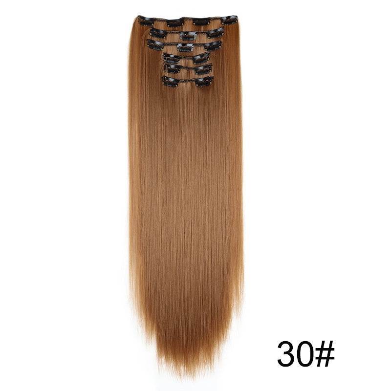 Durable Long Straight Wig Extensions Set - 6-Piece Human Hair Collection - Buy Center