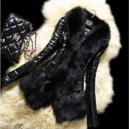 Buycenter Faux Fur Collar Leather Jacket - Stylish Black PU Coat for All Sizes - Buy Center