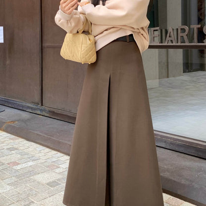 Thickened Chenille A-Line Skirt - Stylish Solid Colors for Fall 2025 - Buy Center