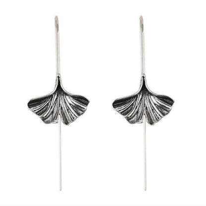 Personality Art Leaf Earrings - Antique Silver & Gold Zinc Alloy Design - Buy Center