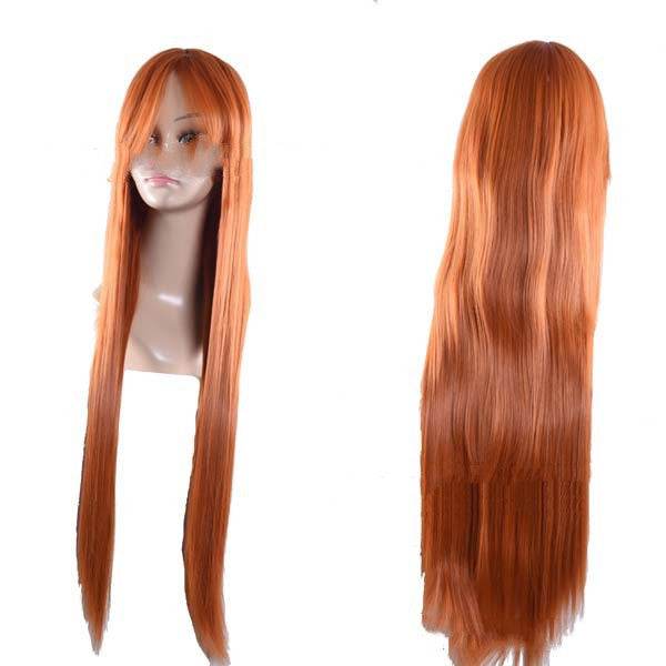 Long Straight Anime Wig - 80cm Human Hair, Heat-Resistant, Stylish Look - Buy Center
