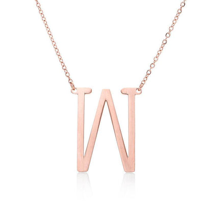 Fabulous Rose Gold Initial Letter Pendant Necklace - Premium K-Gold Design - Buy Center