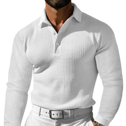 Buycenter Casual Lapel Button T-shirt - Long Sleeve, Multiple Colors Available - Buy Center