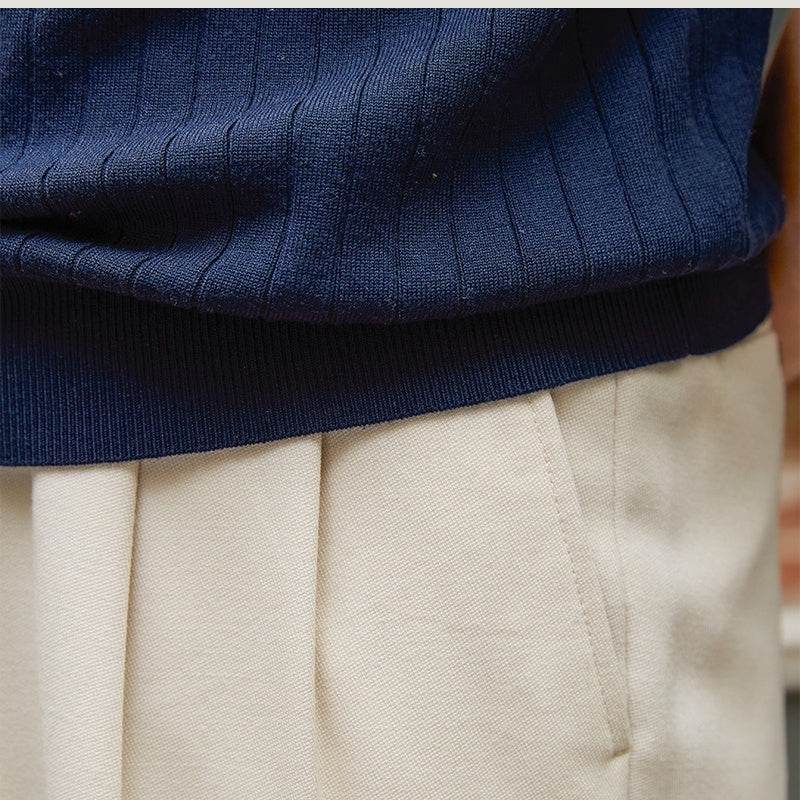 Buycenter Casual Short-Sleeved T-Shirt for Men - Navy Blue & White - Buy Center