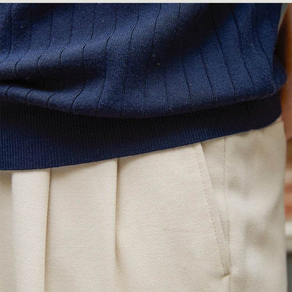 Buycenter Casual Short-Sleeved T-Shirt for Men - Navy Blue & White - Buy Center