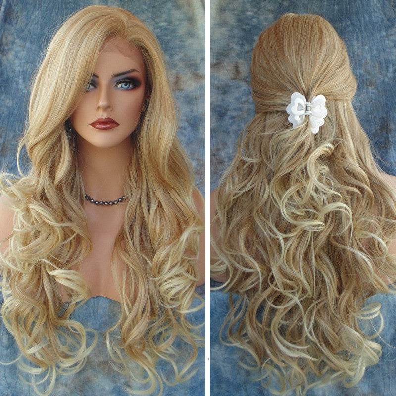 Big Wave Wig - Stylish Human Hair with Qi Bangs for Effortless Elegance - Buy Center