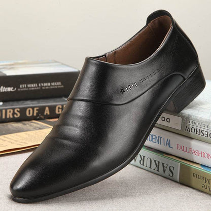 Buycenter Men's Casual Leather Shoes - Low Top & Wear-Resistant Design - Buy Center