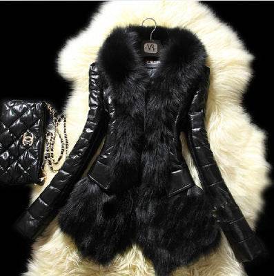 Buycenter Faux Fur Collar Leather Jacket - Stylish Black PU Coat for All Sizes - Buy Center