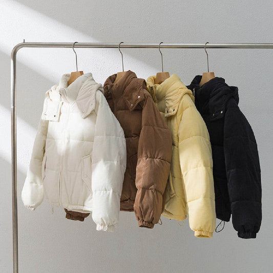 Women's Corduroy Padded Jacket - Trendy Slim Fit in Multiple Colors - Buy Center