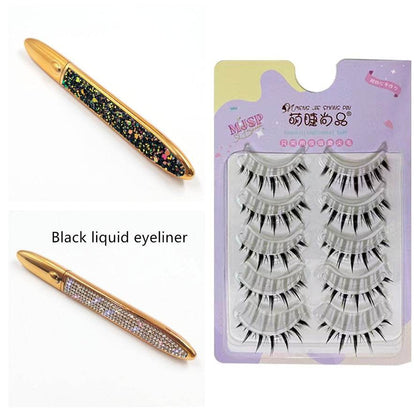 Multicolor Self-Adhesive Eyeliner False Eyelashes - Easy Application & Versatile Styles - Buy Center