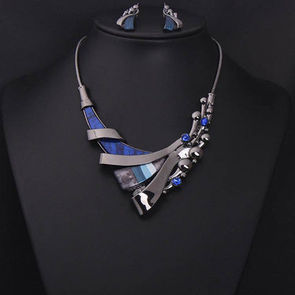 Luxury Gemstone Geometric Necklace Set - Elegant Bridal Jewelry 2025 - Buy Center