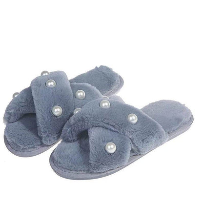 Buycenter Women's Pearl Cross Slippers - Cozy Indoor/Outdoor Footwear - Buy Center