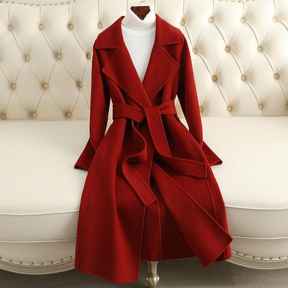 Slim Fit Cashmere Coat - Elegant Over-The-Knee Style in Multiple Colors - Buy Center