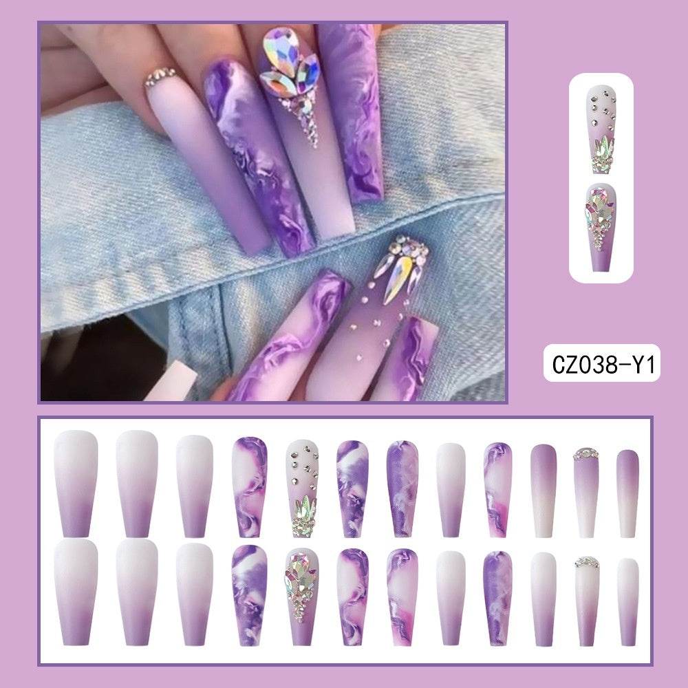 Floral Glitter Nail Set - Easy Application & Long-Lasting Shine - Buy Center
