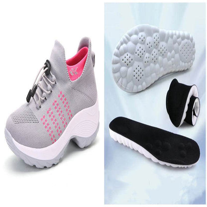 Buycenter Women's Breathable Sports Flats - High Elastic Woven Design - Buy Center