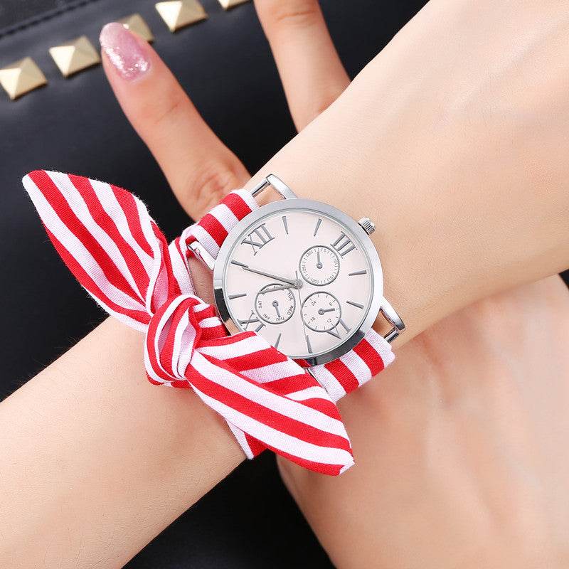 Trendy Korean Women's Watch - Stylish Cloth Strap & Round Case 2025 - Buy Center