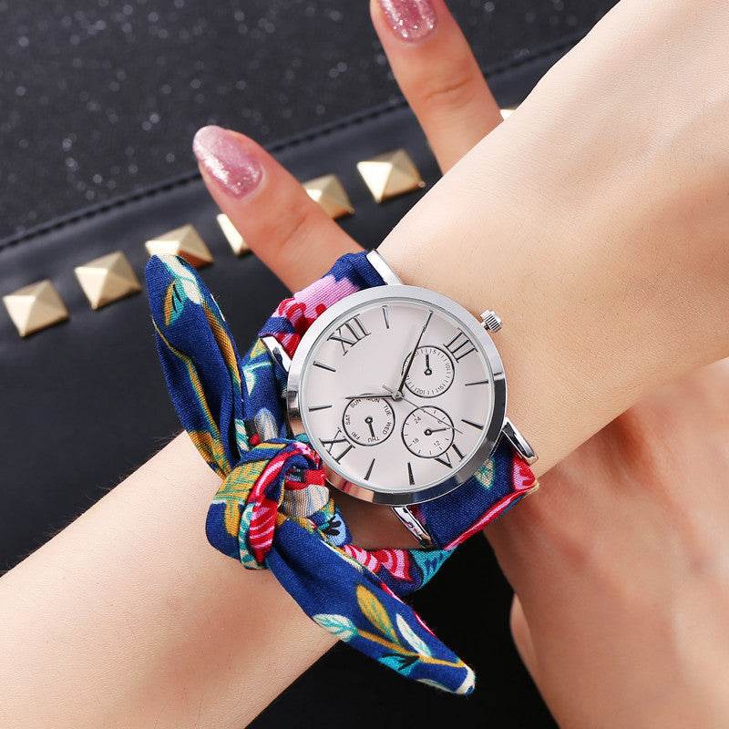Trendy Korean Women's Watch - Stylish Cloth Strap & Round Case 2025 - Buy Center