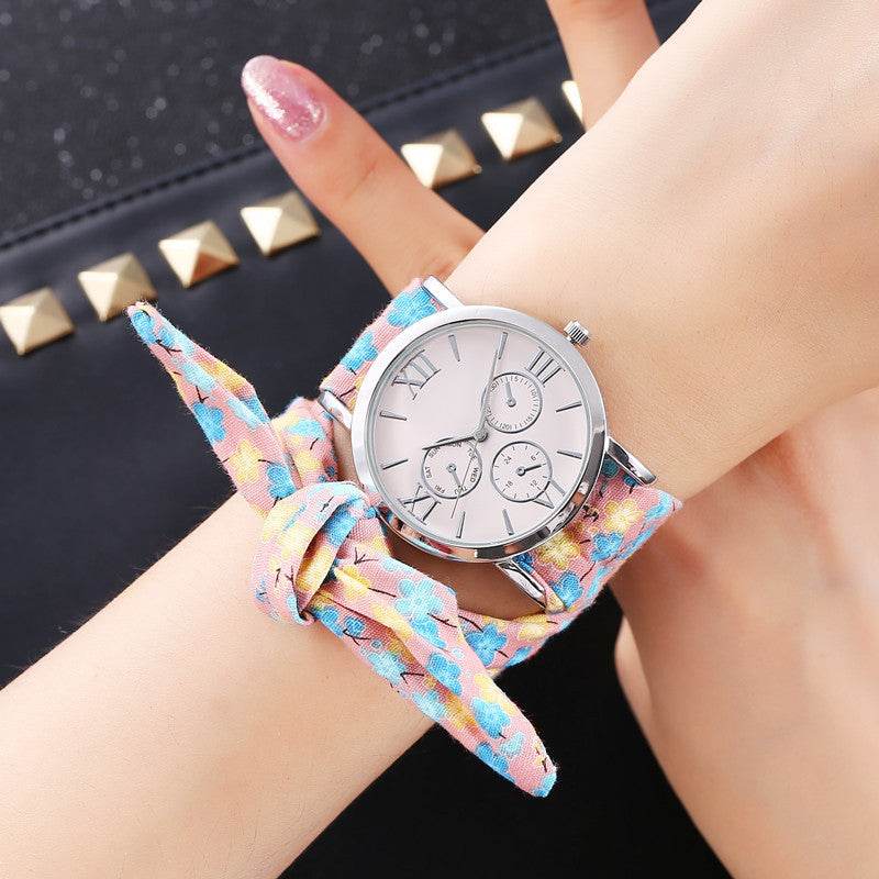 Trendy Korean Women's Watch - Stylish Cloth Strap & Round Case 2025 - Buy Center